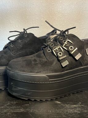 Black Suede Platforms